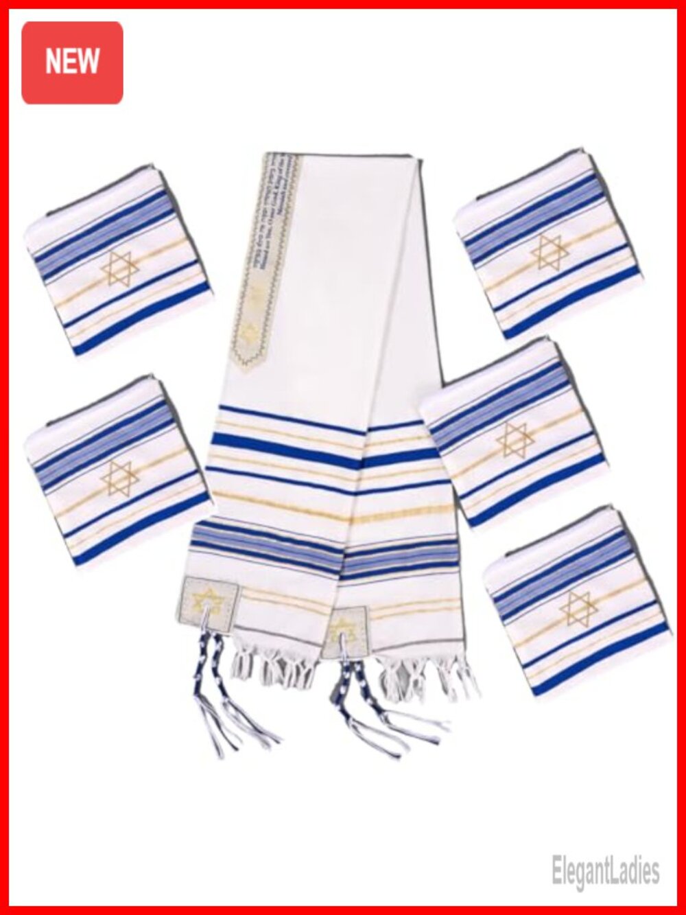 Tallit Prayer Shawl 72"x22" 100% Cotton with Bag for Men & Women